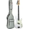 Best Choice Products Full Size Beginner 4-String Electric Bass Guitar, Wooden PB-Style Bass Starter Set w/Padded Carrying Case - White/Mint