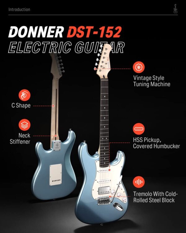 Donner DST-152 Electric Guitar Kit Review Best Beginner HSS Pickup Guitar Set Donner DST-152 Electric Guitar Kit Review Best Beginner HSS Pickup Guitar Set