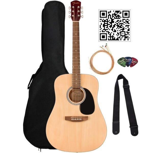 Fender Dreadnought Acoustic Guitar - Natural Bundle with Gig Bag, Strap, Strings, Picks, and Austin Bazaar Instructional Video Fender Dreadnought Acoustic Guitar - Natural Bundle with Gig Bag, Strap, Strings, Picks, and Austin Bazaar Instructional Video