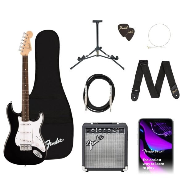 Fender Squier Debut Series Stratocaster Electric Guitar Kit, Beginner Guitar Kit, with 2-Year Warranty, with Padded Gig Bag, Frontman 10G Amp, Strap, and More, Includes Free... Fender Squier Debut Series Stratocaster Electric Guitar Kit, Beginner Guitar Kit, with 2-Year Warranty, with Padded Gig Bag, Frontman 10G Amp, Strap, and More, Includes Free...