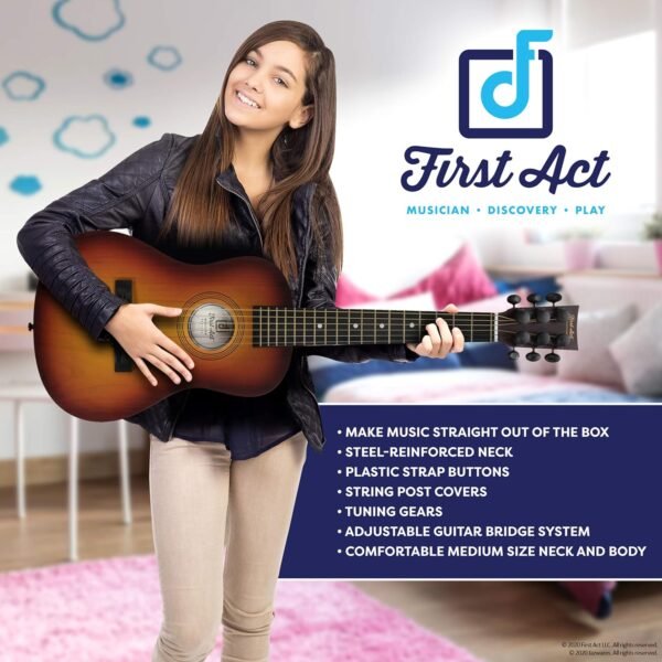 First Act Discovery Acoustic Guitar Review Durable Steel-Reinforced Neck and Beginner Friendly Features