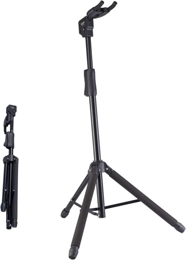 GUITTO Guitar Stand - Universal Portable Guitar Stand Adjustable Folding Hanging Guitar Floor Stands for Acoustic, Classical, Electric, Bass GGS-06