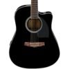 Ibanez PF15ECE PF Dreadnought Cutaway Acoustic-Electric Cutaway Guitar (Black)