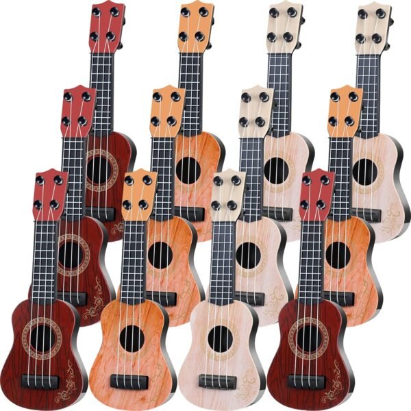 Lenwen 12 Pcs Kids Toy Guitar 10 Inch Ukulele Beginner Musical Instruments Mini Size Toddlers Ukulele Guitar Rhyme Developmental Educational Toy for Toddlers Babies Lenwen 12 Pcs Kids Toy Guitar 10 Inch Ukulele Beginner Musical Instruments Mini Size Toddlers Ukulele Guitar Rhyme Developmental Educational Toy for Toddlers Babies