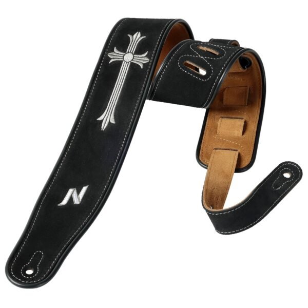 Nefelibata Guitar Strap with Crucifixion Embroidery, 2.7" Wide Double Layer Bavarian Tumbled Cowhide Guitar Strap with Foam Padding for Kids, Male and Female, Acoustic, Bass and... Nefelibata Guitar Strap with Crucifixion Embroidery, 2.7" Wide Double Layer Bavarian Tumbled Cowhide Guitar Strap with Foam Padding for Kids, Male and Female, Acoustic, Bass and...