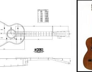 Plan of a vintage Martin-style Parlor (Parlour) Acoustic Guitar - Full Scale Print