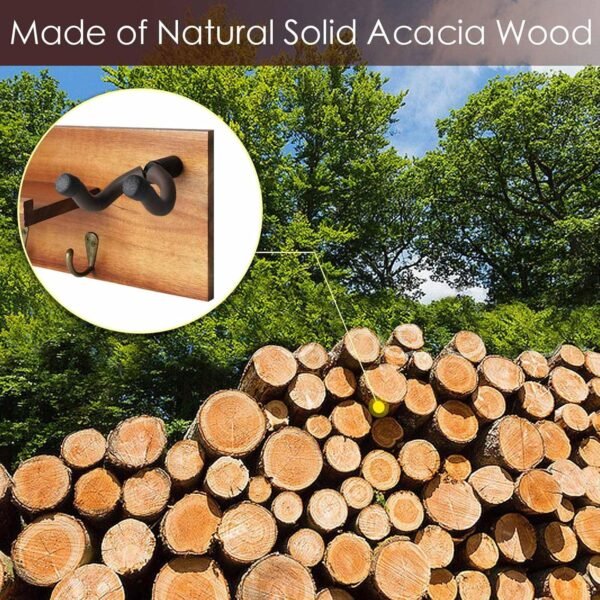 SNIGJAT Guitar Wall Mount Review Solid Acacia Wood Hanger with Rotatable Hooks and Shelf