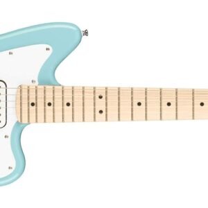 Squier Mini Jazzmaster Electric Guitar, Daphne Blue, Maple Fingerboard