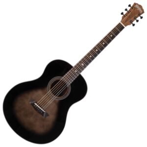 Washburn Bella Tono 6 String Acoustic Guitar, Right, Gloss Charcoal Burst (BTS9CH-D)