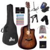 WINZZ HAND RUBBED Series - Full Size Cutaway Carved Acoustic Acustica Guitar Adult Beginner Starter Bundle with Full Kit,41 Inches Right Handed, Brown Sunburst WINZZ HAND RUBBED Series - Full Size Cutaway Carved Acoustic Acustica Guitar Adult Beginner Starter Bundle with Full Kit,41 Inches Right Handed, Brown Sunburst