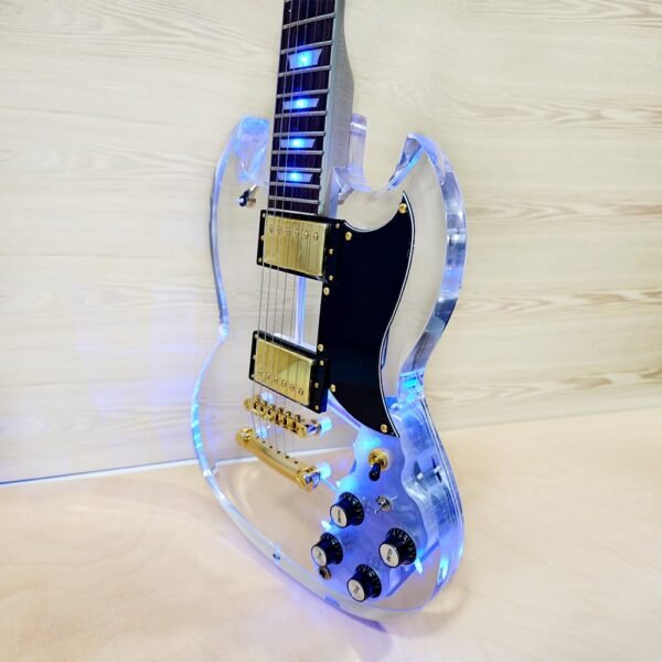 WUQIMUSC LED Light Electric Guitar Transparent Acrylic Body Review and Sound Quality Analysis